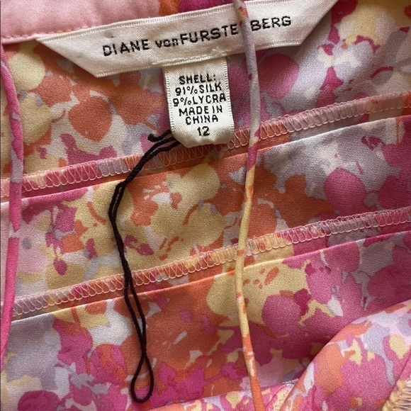 Diane Von Furstenberg Pink and Yellow Floral Mini Dress - Picture 2 of 5